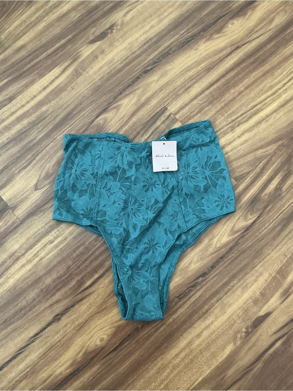 PINK Victoria's Secret Teal Lace High-Waist Brief